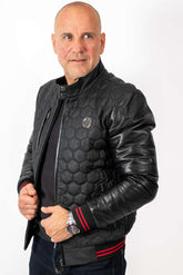 Men's Leather Bomber Jacket Tino